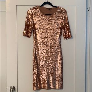 BCBG Maxazria Rose Gold sequin dress size S
